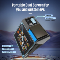 Sistema POS para Tablet Android Z100 con Pantalla Táctil de 10.1 Pulgadas, Pantalla Dual, Impresora de 80 mm, NFC y Escáner de Código de Barras, Terminal POS