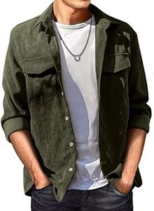 Camisa Jaqueta Masculina 100% Algodão com Botões, Estilo Casual, Manga Longa, Leve, Anti-pilling, com Bolsos de Aba, para Outono - Product Image 3