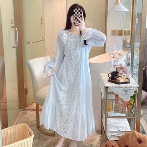 Primavera y otoño de las mujeres Princess Loungewear Court Style Sweet Lovely Pijamas Usable para el verano - Product Image 4