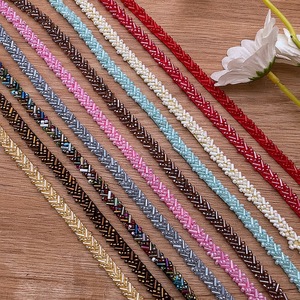 Handmade đa-màu đính cườm TRIM may-On Lưới ren Bead cho Diy phụ kiện may mặc pha lê may Sao Pattern-cho giày túi - Product Image 3