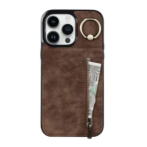 Trade assurance suppliers For iphone 14 pro max mobile phone case with wallet for iphone 13 PU phone case