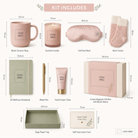 Coffret Cadeau Luxe Personnalisé avec Logo : Bougie, Tasse, Masque pour les Yeux, Chaussettes, Carnet – Fournisseur de Cadeaux d'Appréciation d'Entreprise, Bien-être RH