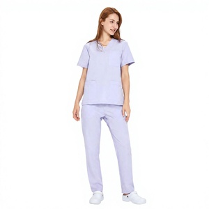 Ensembles de blouses médicales personnalisées unisexes à manches courtes pour infirmières dentaires, uniformes d'hôpitaux en polyester tissé pour infirmières, vente en gros - Product Image 1