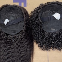 Demi-perruques en cheveux humains bouclés indiens de qualité supérieure, cheveux bruts bouclés birmans, livraison directe, demi-perruques sans colle à enrouler, prix de gros