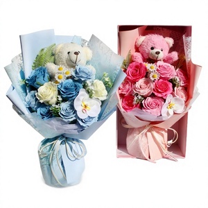 Bouquet di sapone fai-da-te <span class=keywords><strong>a</strong></span> forma di rosa in stile cartone animato, ispirato <span class=keywords><strong>a</strong></span> <span class=keywords><strong>San</strong></span> <span class=keywords><strong>Valentino</strong></span>, pronto <span class=keywords><strong>per</strong></span> essere regalato ai fidanzati - Spedizione dalla Cina - Product Image 1