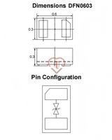 Diode TVS bidirectionnelle Leiditech 1 ligne ESD5451Z DFN0603 5A 15pF pour l'électronique grand public et les équipements de communication