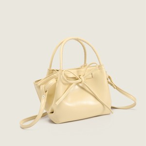 Sac fourre-tout décontracté zippé pour femme, printemps-été, imperméable, doublure PU, avec nœud et bandoulière, sac panier de style niche - Product Image 2