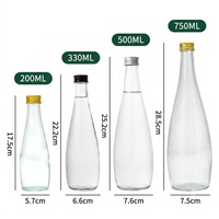 Bouteille en verre personnalisée avec logo couleur 330ml 500ml 750ml pour boissons, eau, spiritueux, soda, eau pétillante, forme Evian