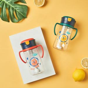 300ml Tritan duplice scopo di paglia tazza di acqua con manico curvo, la gravità di disegno della sfera e <span class=keywords><strong>disegni</strong></span> di cartone - Product Image 1