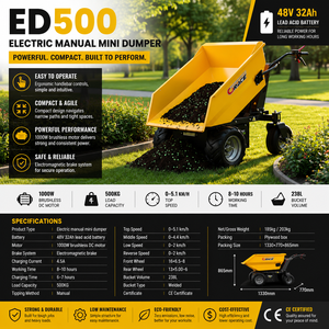 Offre Spéciale Livraison Gratuite Mini Brouette Économique Résistante à l'Usure Certifiée EPA CE EUR5 pour Petits Chantiers de Construction - Product Image 2