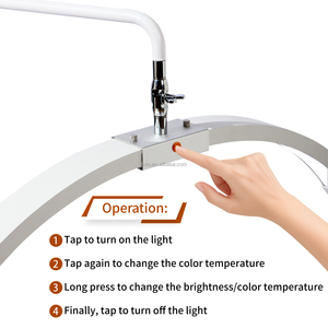 Đèn ngủ trang điểm di động Fosoto hình trăng khuyết, đèn sàn hình bán nguyệt, giường nối mi có giá đỡ điện thoại dành cho làm đẹp - Product Image 3