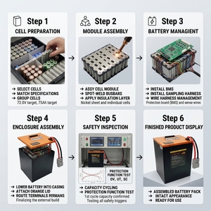 Batterie au lithium semi-solide 72V 75Ah 2-5KW 48V-96V pour moto électrique, pack de batteries 2000 cycles ETOP/OEM - Product Image 4