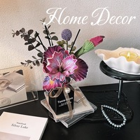 Décoration et fournitures de mariage style TikTok : Fleurs artificielles en soie irisée, arrangement floral aromatique sans fumée pour salon, salle à manger, centres de table de mariage