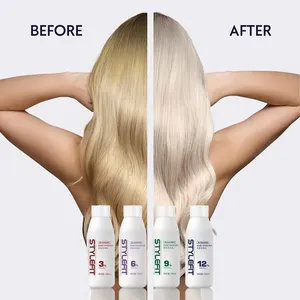 Ventas directas de fábrica de mezclas de tintes para el cabello profesionales, oxidantes, peróxidos y colorantes en crema para leche de doble oxígeno