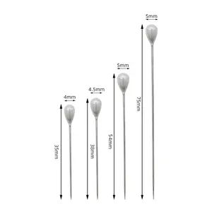 품질 흰색 표준 라운드 헤드 스트레이트 엄지 압정 푸시 볼 진주 핀 위치 장식