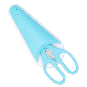 <b>Kitchen</b> <b>Scissors</b> Stainless Steel Blue Straight Head Home Use With Magnetic Sleeve - Product Image 2