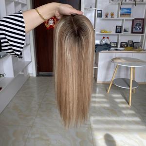 Oferta: Topper de Cabello Humano para Mujer, Mono Top 5x5, Listo para Enviar # Color T4-8-60 - Product Image 4