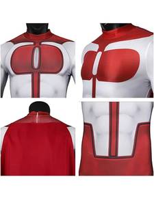 ชุดบอดี้สูทโพลีเอสเตอร์สำหรับผู้ชายลาย Meshin Omni-Man พร้อมผ้าคลุมสีแดง สำหรับคอสเพลย์ในวันฮาโลวีน แรงบันดาลใจจากทีวีและภาพยนตร์ มีสินค้าพร้อมส่ง - Product Image 6