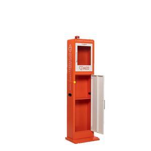 Armoire de rangement verticale Joeusing AED sur pied pour hôpital avec serrure à clé, orange et blanc, modèle durable JS CFG37 - Product Image 1