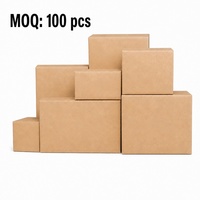 Boîte en carton ondulé personnalisée avec logo imprimé, carton à fentes standard RSC, faible MOQ, livraison express par courrier, boîte d'expédition et d'envoi
