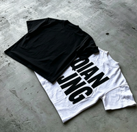 T-shirt ample 300 g/m² en coton surdimensionné uni Designer personnalisé pour hommes Baggy Boxy Fit Applique 3d broderie lettre t-shirt