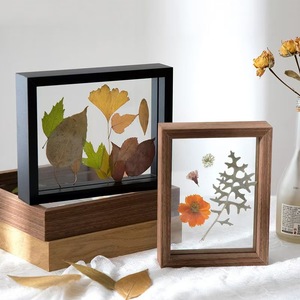 Ke3c <b>Photo</b> <b>Frame</b> 6 And 7 Inch Embossed <b>Double</b> Sided Glass Rectangle Display Stand For Plant Specimen Diy - Product Image 1