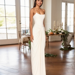 Vestido Largo Moderno Blanco para Mujer, Tela de Tul Natural Transpirable, Vestido de Gala Único, Caftán de Verano, Vestido de Graduación - Product Image 3