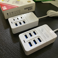 Station de charge rapide 35W 6 ports 3USB a 3USB C PD, chargeur USB multi-ports, multiprise pour téléphone, tablette, appareil photo
