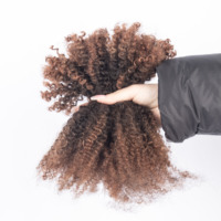 Cheveux Afro Kinky Ombrés en Vrac pour Tresses 11A, 30g, Humains, Peu Coûteux (Couleurs 30/4/30, 27/1b/27)