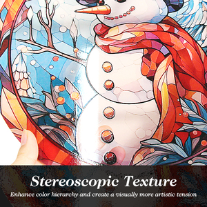 Adorno Navideño Art Deco de Vidrio Pintado a Mano, Panel de Vidrio de Colores Vivos, Decoración Navideña, Regalos para Mujeres - Product Image 2