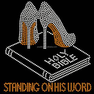 اختيار 5 ألوان يقف على كلمته حجر الراين نقل الحرارة الدينية حجر الراين تصميم الكتاب المقدس للملابس - Product Image 4