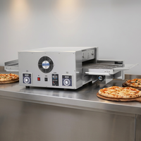 Four à pizza à double température séparée, entièrement automatique, avec convoyeur pour un transport sans effort et un retournement manuel des pizzas