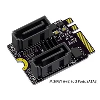 Adaptateur M.2 vers SATA3.0, clé A+E, carte d'extension, convertisseur pour SSD/HDD, stockage de données pour serveur PC, NVR, DVR