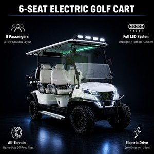 Golf <span class=keywords><strong>Cart</strong></span> Elettrico a 6 Posti per Fattoria, Fuoristrada, con Ruote Grandi e Robuste, 72 Volt, Batteria al Litio e Spoiler - Product Image 1