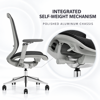 Chaise de bureau personnalisable Vaseat X5, siège coulissant, design ergonomique, chaises de bureau en tissu, chaise pivotante confortable