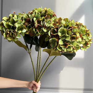 Flores Artificiales de Hortensia de Seda <span class=keywords><strong>Baratas</strong></span> de Fábrica M-1024, <span class=keywords><strong>Hortensias</strong></span> Moradas, Blancas y Azules para Decoración del Hogar, Bodas y Fiestas - Product Image 5