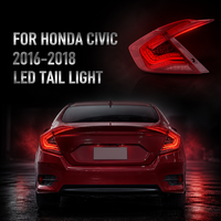 Feux arrière LED rouges Nafu Auto Star-Sky avec clignotants séquentiels, feux modifiés pour Honda Civic berline 2016-2018