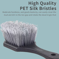 Brosse de nettoyage de pneus en nylon PP imperméable, écologique, avec impression de logo facile et filaments en fleur