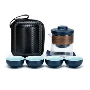 Ceramica Express One Pot quattro tazze Anti scaldante vetro da viaggio Set da tè comodo per la casa da trasportare