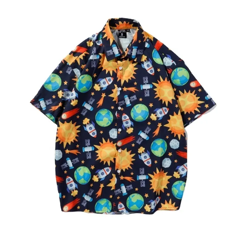 Qualität Männer Weltraum Hawaiian Style Quick Dry Shirts Urlaub Beach wear Casual Tropical Tops Herren Shirts