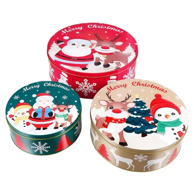 Kerstblik Koekjesvorm Set Van 3 Decoratieve Koekjesvorm Blikken Snoepjes Koekjes Behandelen Dozen Kleine Geschenkdoos