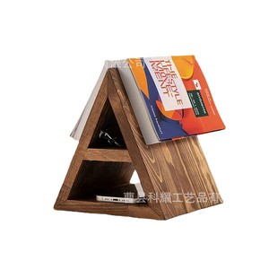 Estantería triangular de escritorio, Mini soporte para libros multifuncional con almacenamiento para teléfono y gafas, 3 capas, tipo oficina - Product Image 5