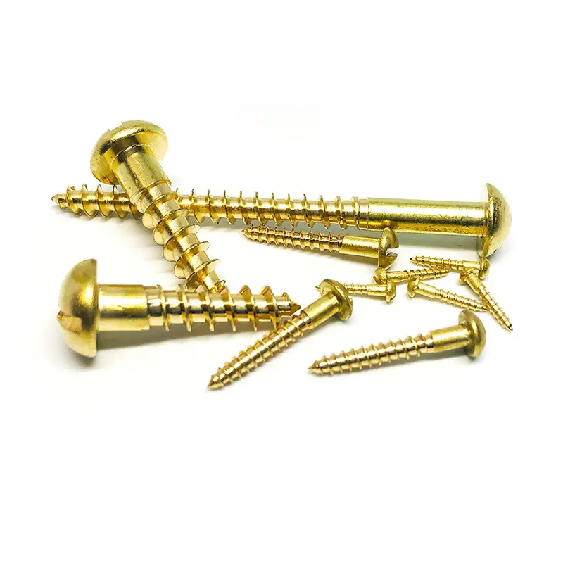 M1.6-M6 Brass material solid round head self Tapping Anchor Screws for wood Furniture piano