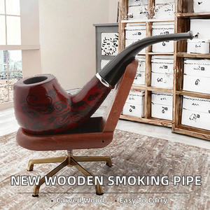 สินค้ามาใหม่ มีในสต็อก ไปป์สูบบุหรี่ไม้แบบพกพา ลายสลักแบบฟรีสไตล์  งานเคลือบเงา  ขายส่ง รับสั่งทำ - Product Image 2
