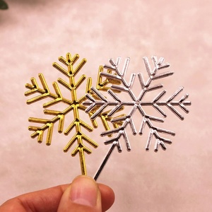Topper per Cupcake in acrilico con fiocco <span class=keywords><strong>di</strong></span> <span class=keywords><strong>neve</strong></span> Topper per torta in acrilico Topper per decorazione <span class=keywords><strong>di</strong></span> torte in acrilico - Product Image 3
