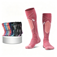Chaussettes de ski en laine mérinos OEM pour femmes, chaussettes hautes, épaisses, à compression, pour sports d'hiver, snowboard, randonnée, chaussettes personnalisées