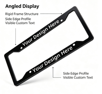 BOLONG Cadre de plaque d'immatriculation américaine en plastique ABS à 4 trous, plusieurs options de couleurs, logo personnalisé, taille américaine, pour voiture