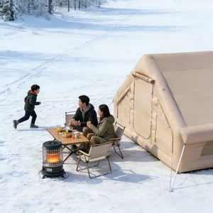 12 ㎡   <span class=keywords><strong>Tente</strong></span> de camping <span class=keywords><strong>gonflable</strong></span> portable en tissu Oxford épaissi toutes saisons, facile à monter, pour 8 à 12 personnes - Product Image 3
