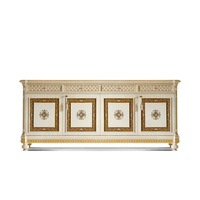 Support de Console Classique Antique Français avec Miroir de Design de Luxe Armoire de Console de Couloir en Bois pour Salle à Manger