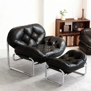 Fauteuil paresseux en similicuir de luxe, doux et confortable, parfait pour la détente dans le salon ou sur le balcon - Product Image 2